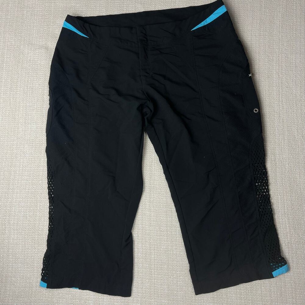 Nike Fit Dry Women's Black Blue‎ Capri Pants Size L 12/14